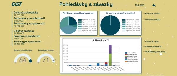 Reportingová mapa - Pohledávky a závazky